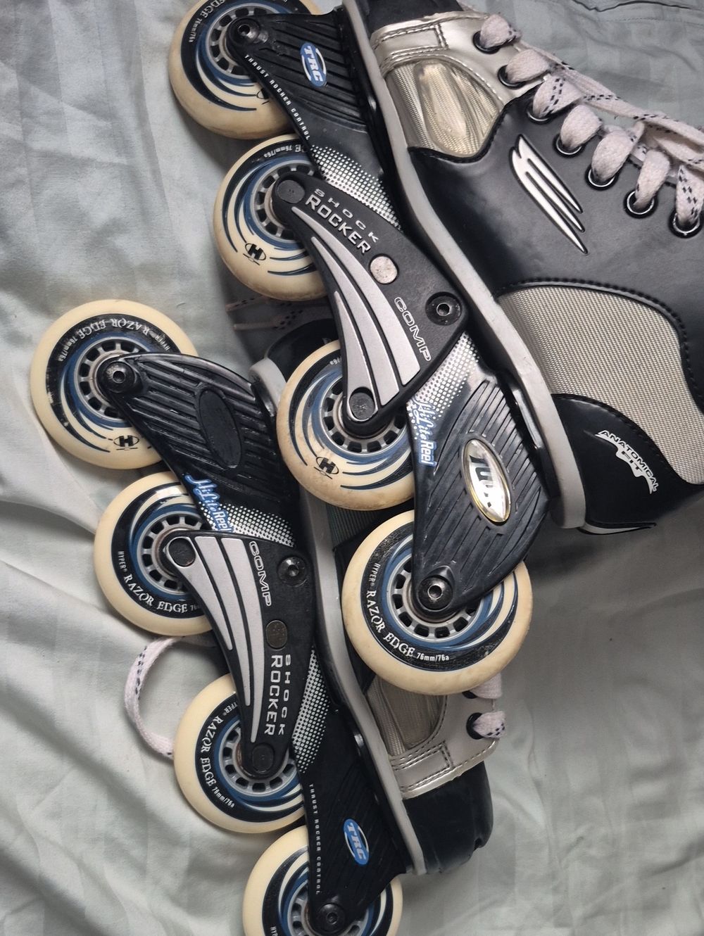 Kids Black and Gray Inline Roller Skates